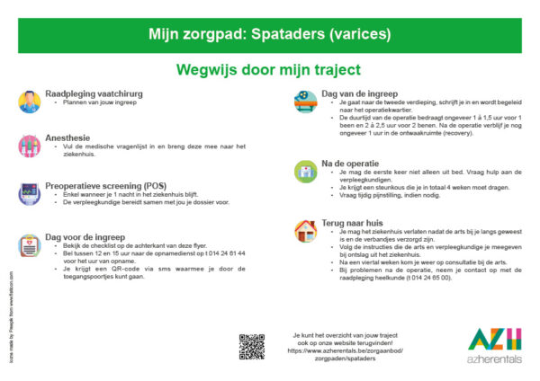 Spataders zorgpadflyer voorzijde