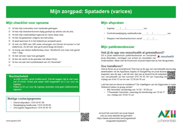 Spataders zorgpadflyer achterzijde